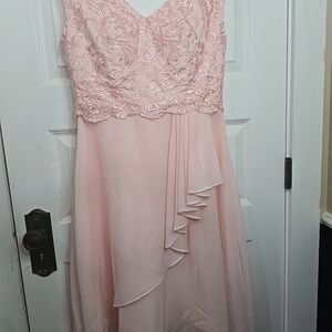 Elegant Pink Lace Dress Sz 10